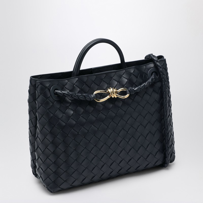 Bottega Veneta Medium Andiamo Bag In Midnight Blue In Black