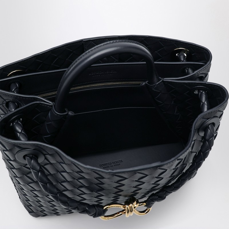 Bottega Veneta Medium Andiamo Bag In Midnight Blue In Black