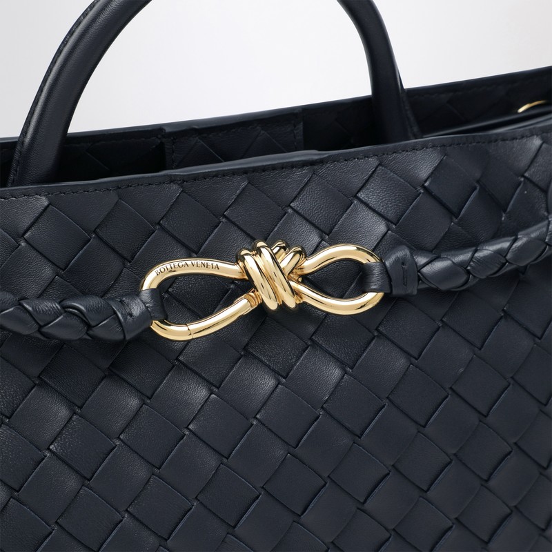 Bottega Veneta Medium Andiamo Bag In Midnight Blue In Black
