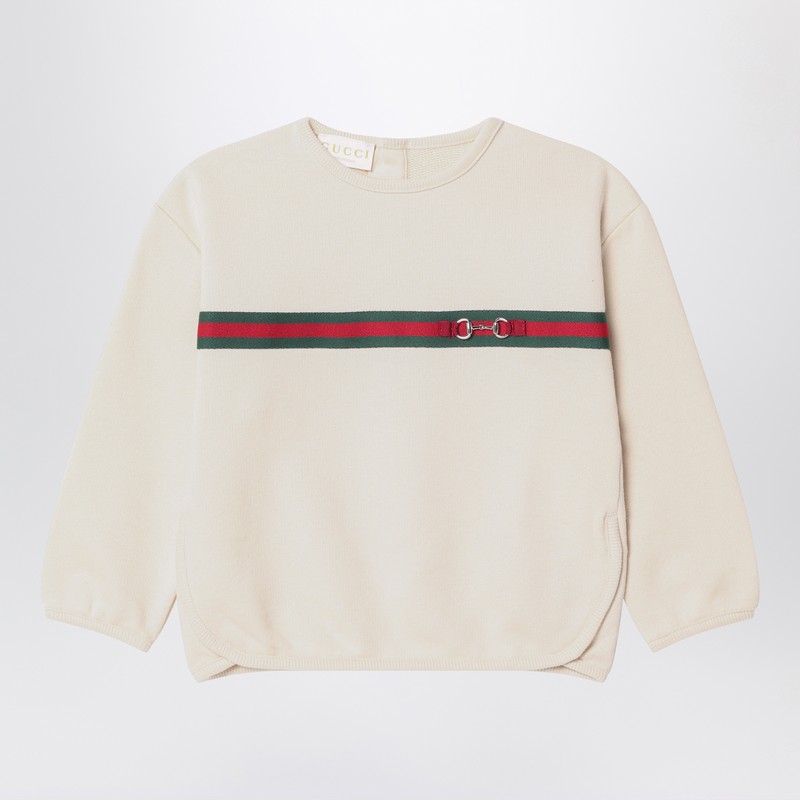 Ivory sweatshirt with bit detail