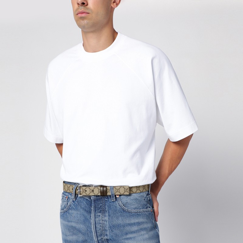 Gucci Reversible Beige Belt Men In Brown