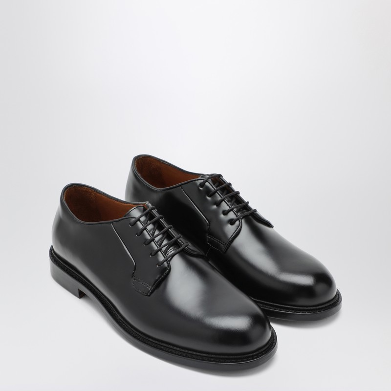 Sebago Black Milton Gyw Derby Shoes In Leather In Black