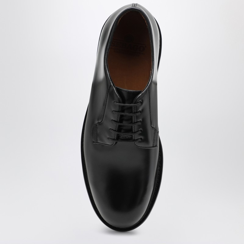 Sebago Black Milton Gyw Derby Shoes In Leather In Black