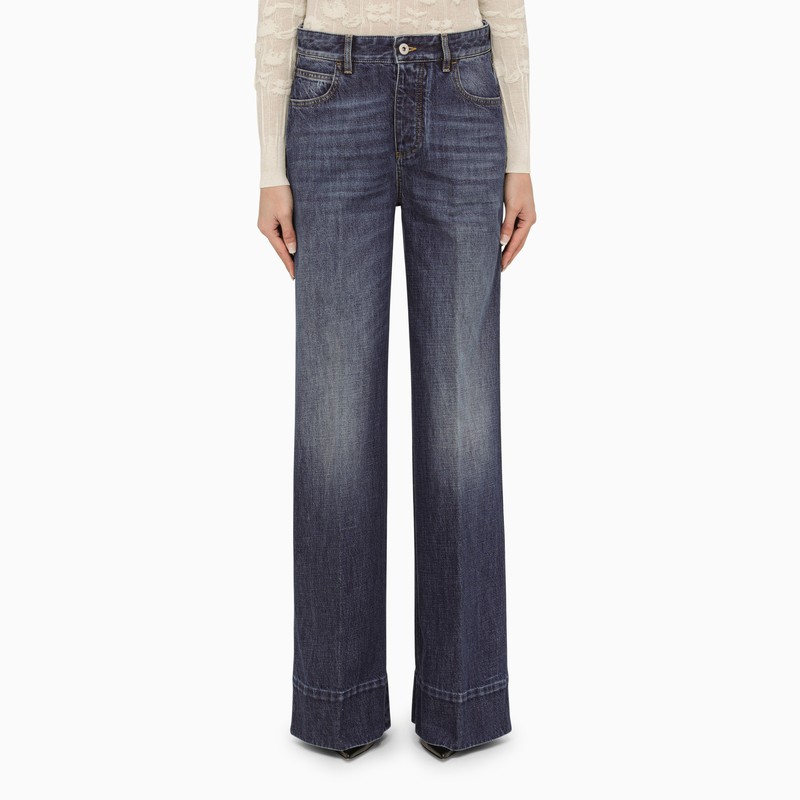 Bottega veneta blaue weite denim-jeans