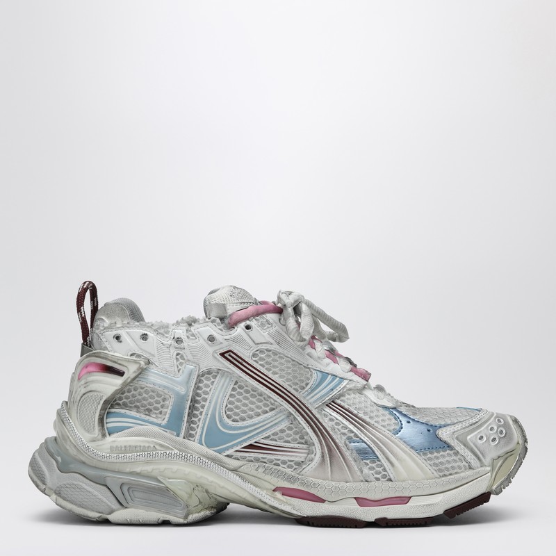 Runner sneaker white//blue/pink/grey