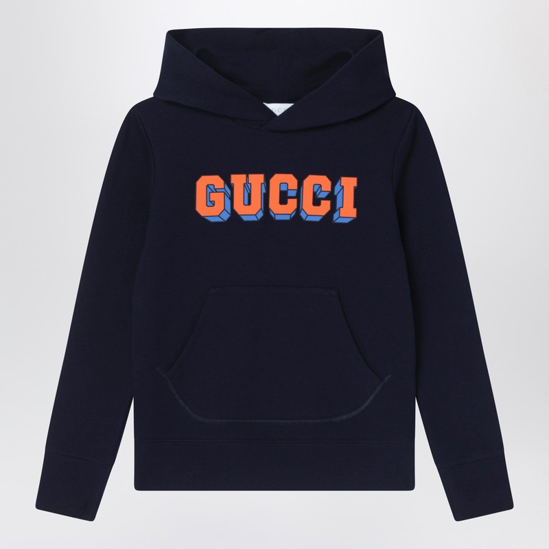 Navy blue hoodie with logo