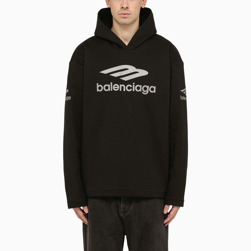 Balenciaga schwarzer hoodie 3b sport icon