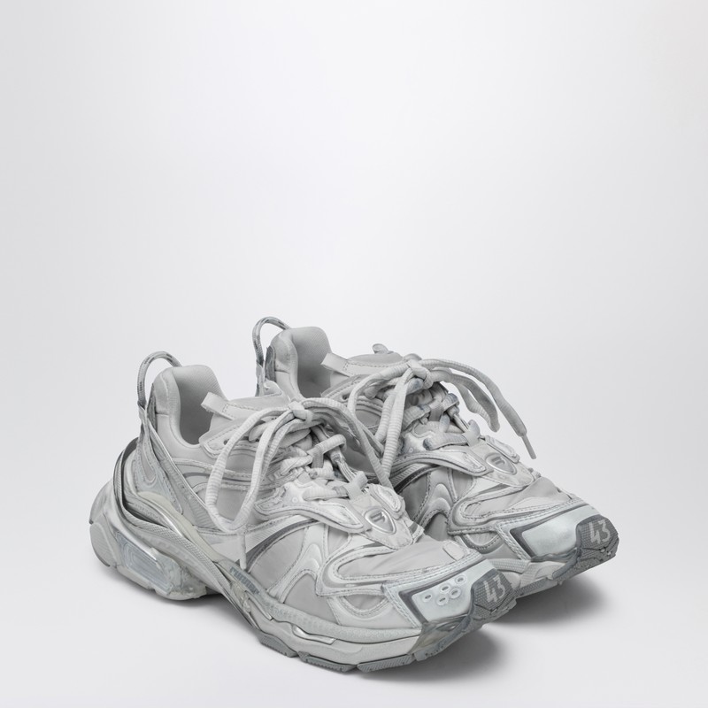 Balenciaga Runner 2.0 Sneakers Grey Silver In Animal Print