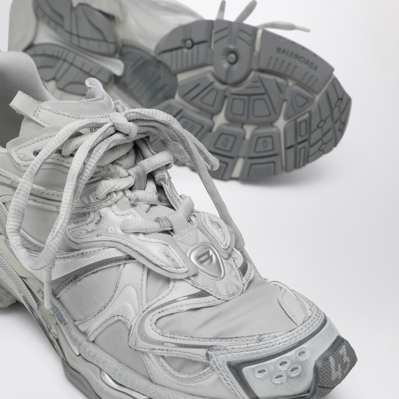 Balenciaga Runner 2.0 Sneakers Grey Silver In Animal Print