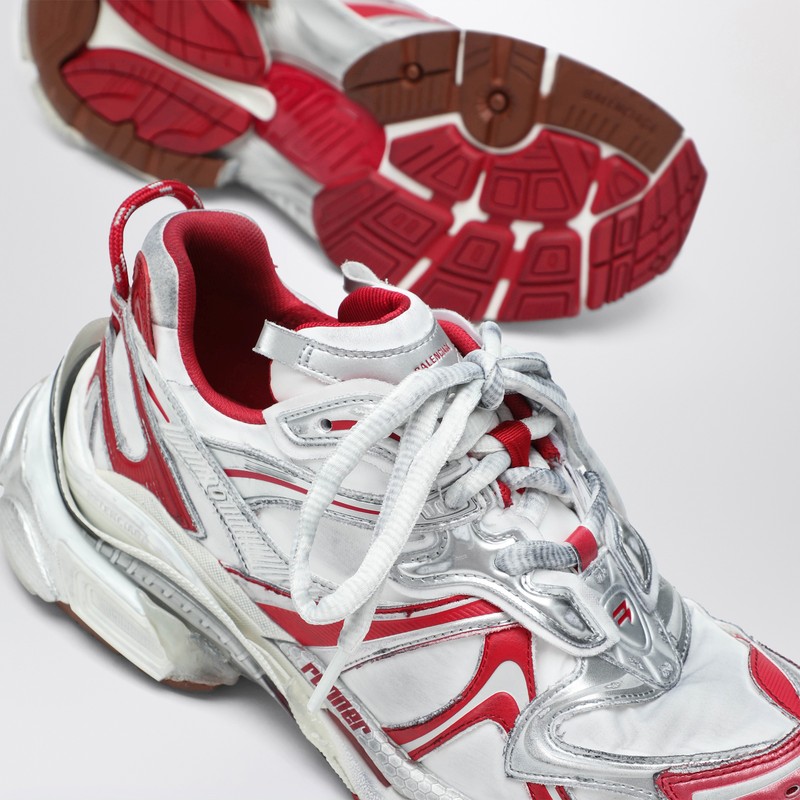 Balenciaga White And Red Runner 2.0 Sneakers In White
