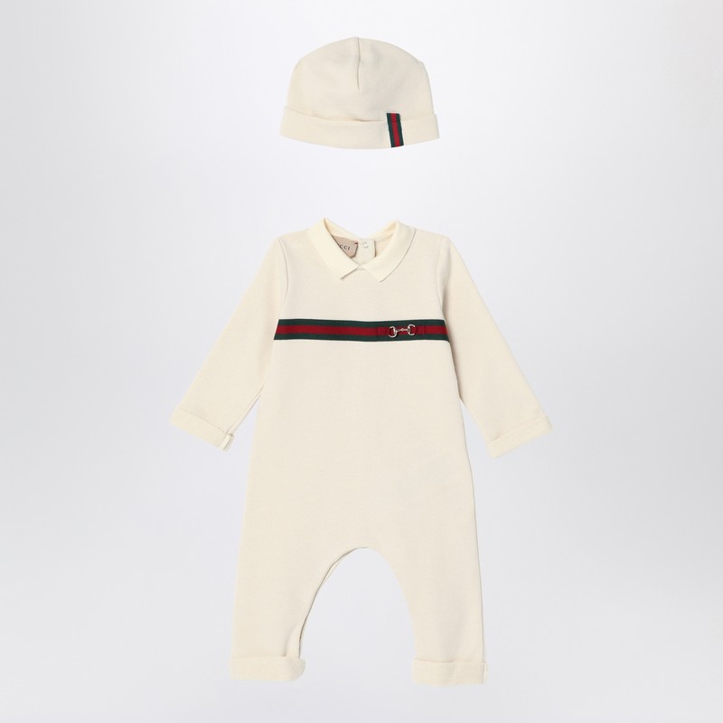 Two-piece set in white plush cotton jersey