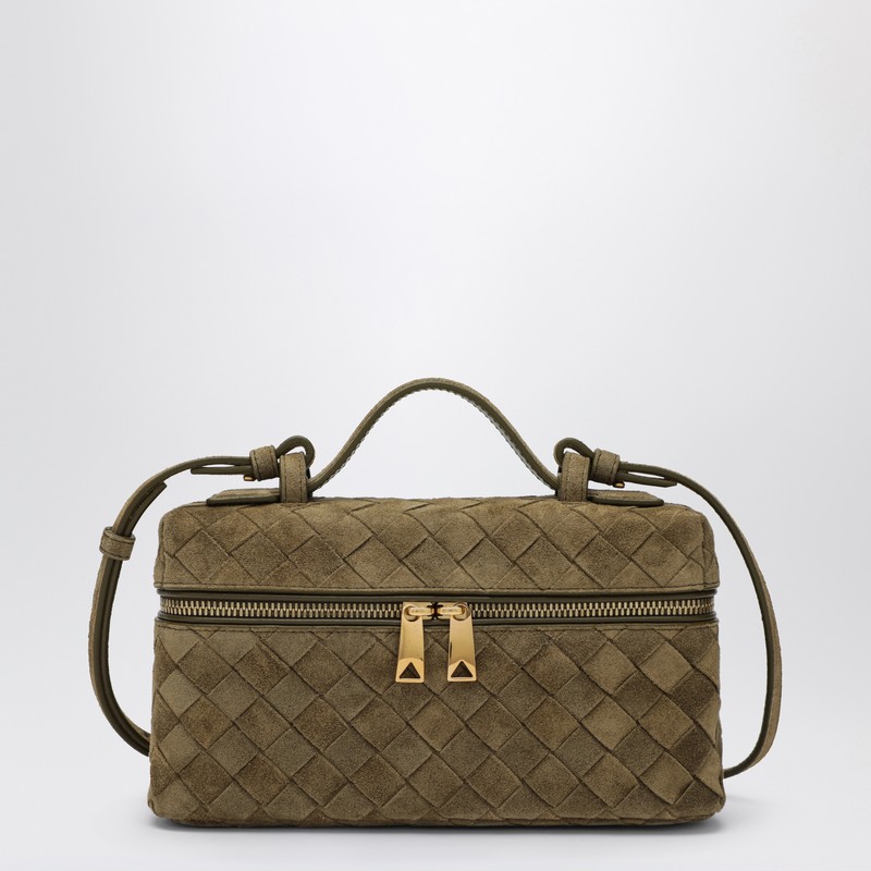 Bottega Veneta Bang Bang Vanity Case Mud Suede Bag In Green