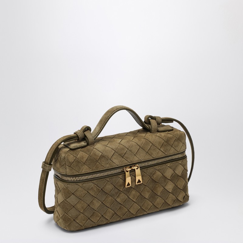 Bottega Veneta Bang Bang Vanity Case Mud Suede Bag In Green