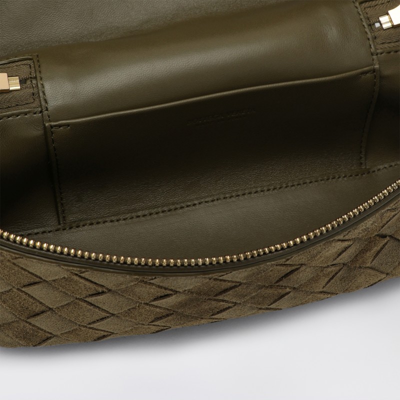 Bottega Veneta Bang Bang Vanity Case Mud Suede Bag In Green