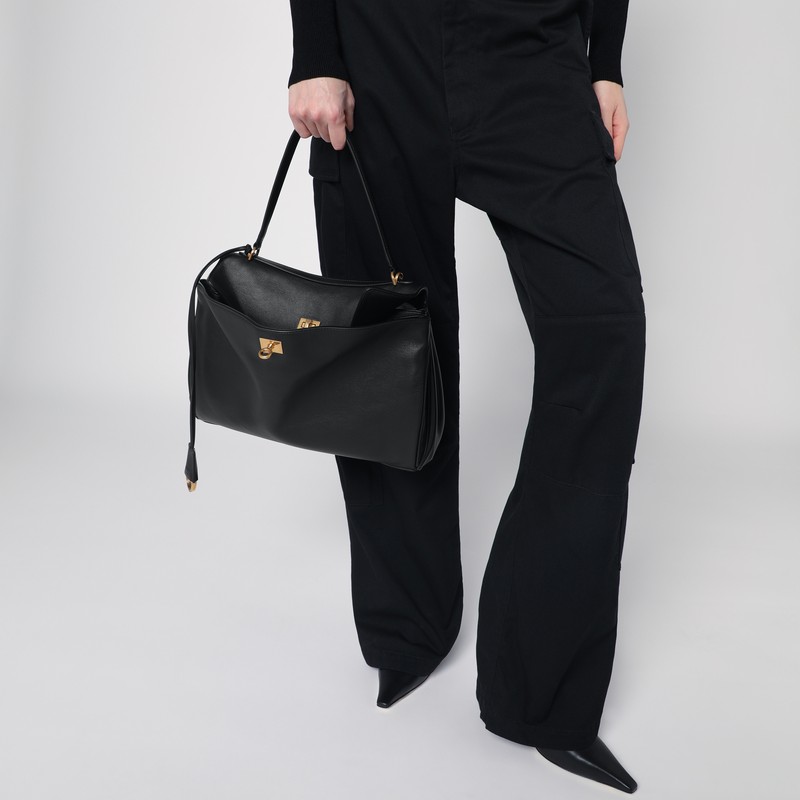 Balenciaga Rodeo Medium Smooth Leather Hand Bags In Black
