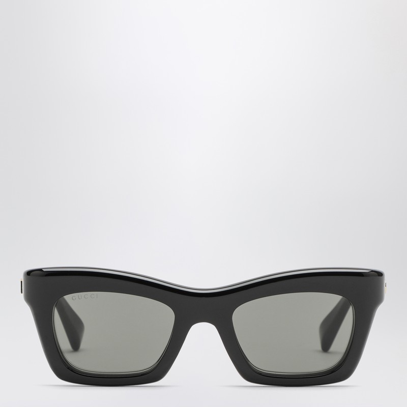 Black acetate rectangular sunglasses