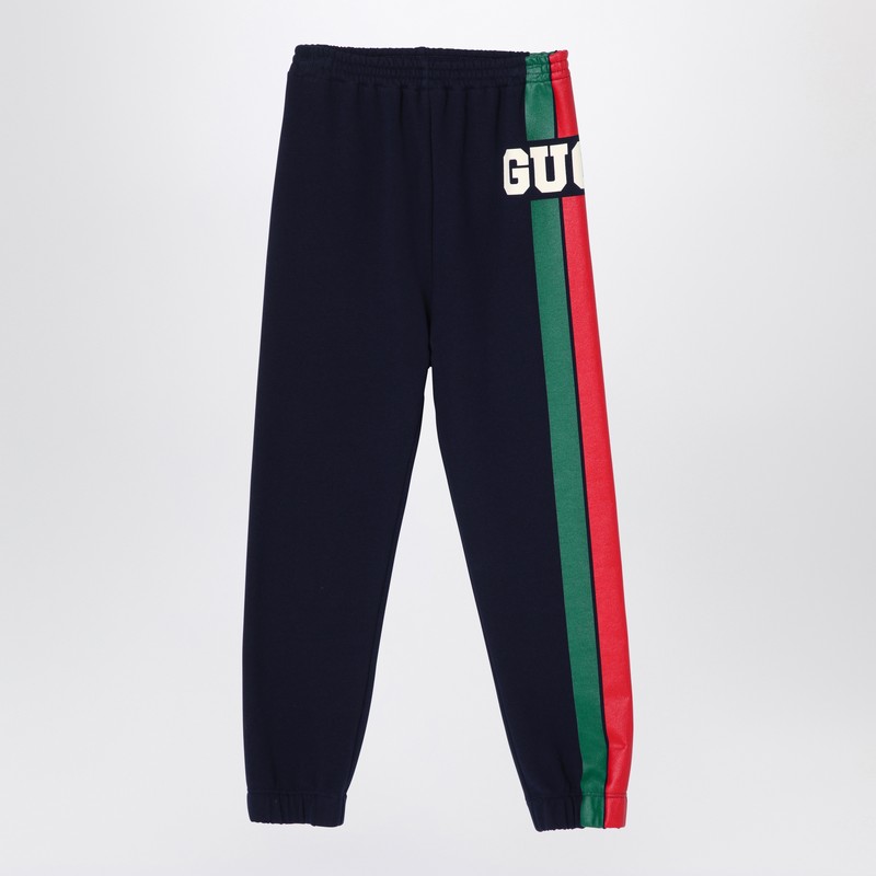 Dark blue cotton fleece jogging trousers