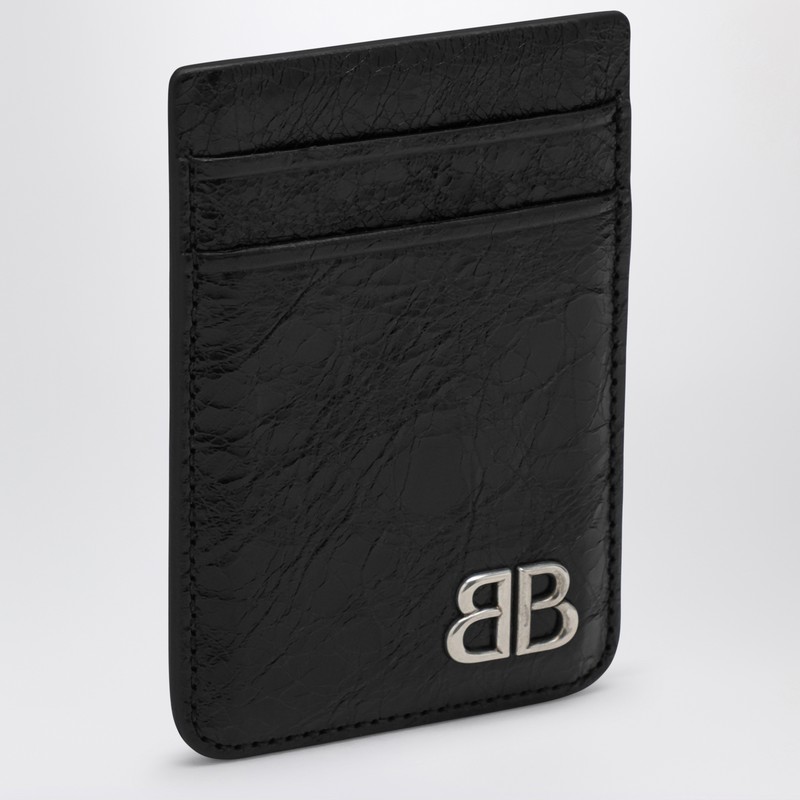 Monaco black leather card case
