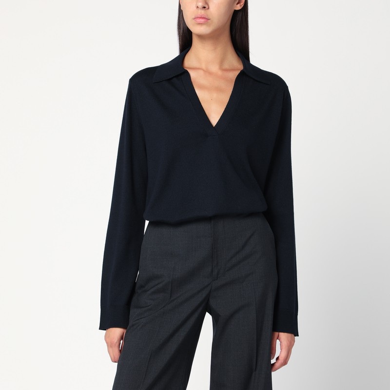 Navy blue wool sweater