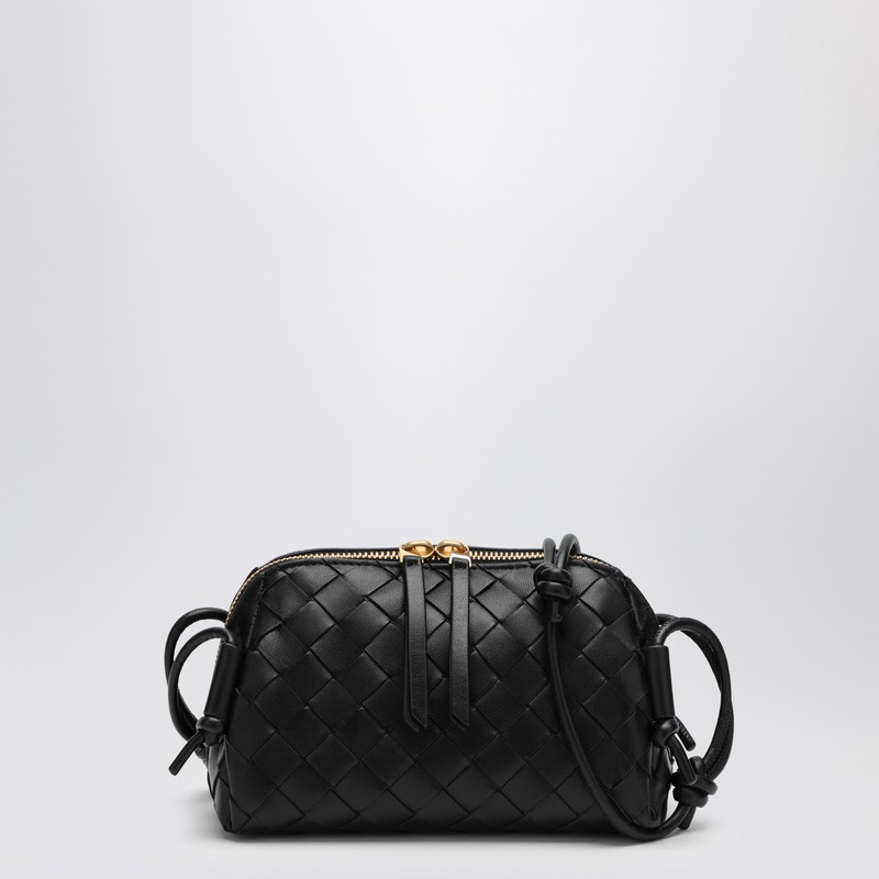 Black plaited Concert clutch bag