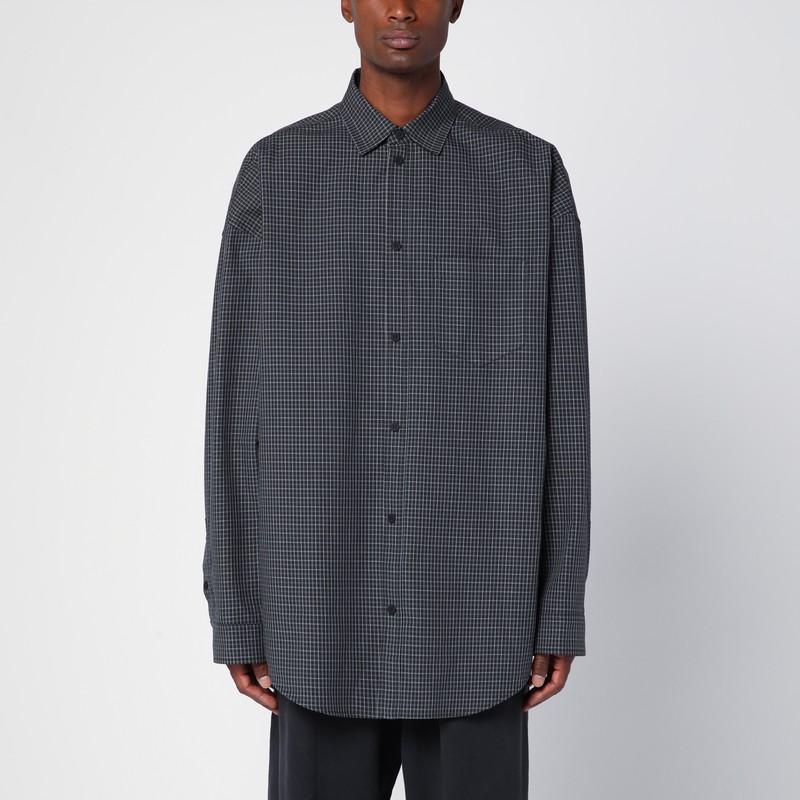 Black Cotton Poplin Outerwear Shirt