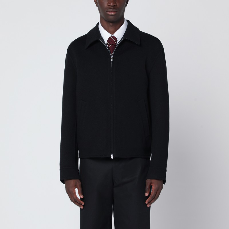 Black wool zip jacket