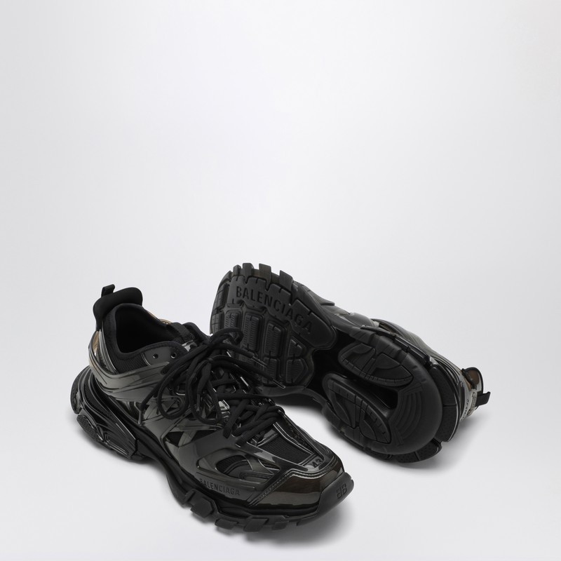 Balenciaga Track Rubber And Mesh Sneakers In Black