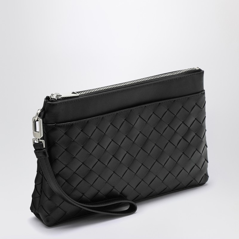 Black Intrecciato Prism Clutch Bag