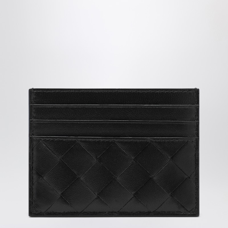 Bottega Veneta Black Card Holder In Intrecciato In Black