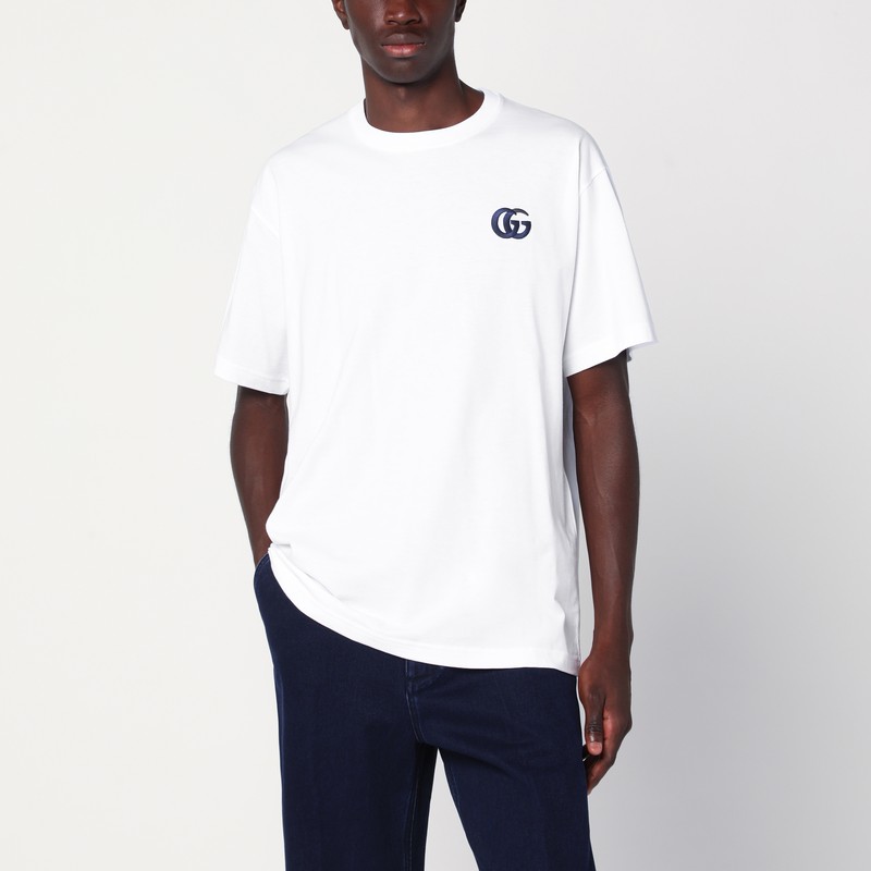 White T-shirt with GG embroidery