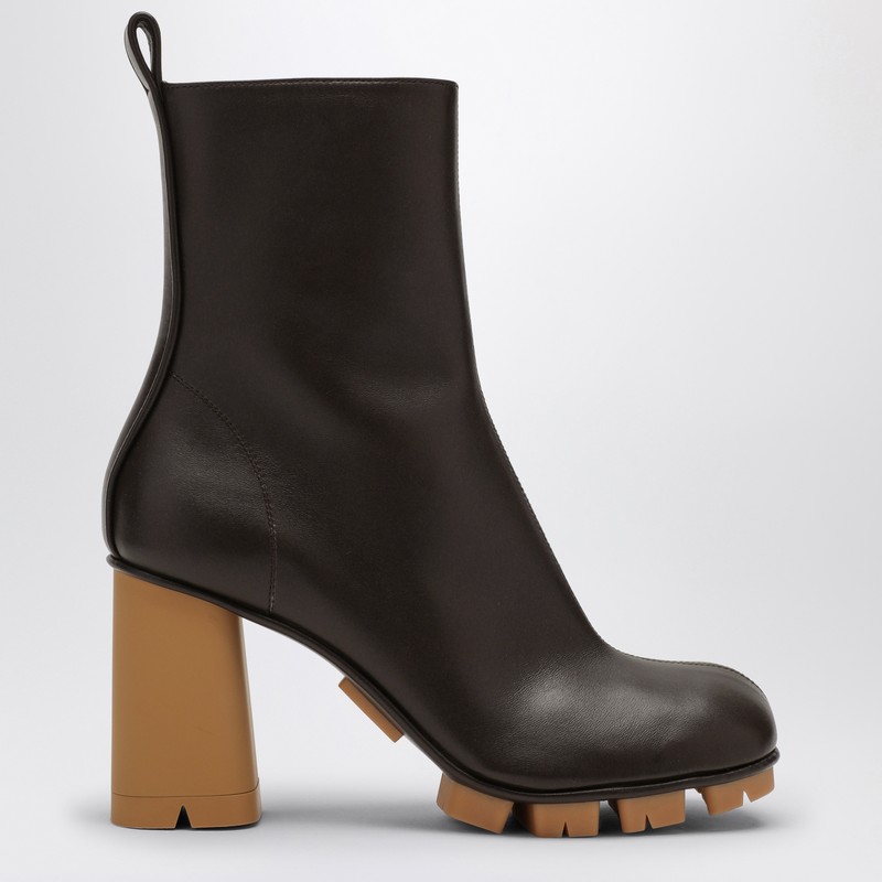 Bottega Veneta Shore 70 Nappa Leather Ankle Boots In Brown