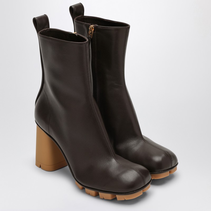 Bottega Veneta Shore 70 Nappa Leather Ankle Boots In Brown