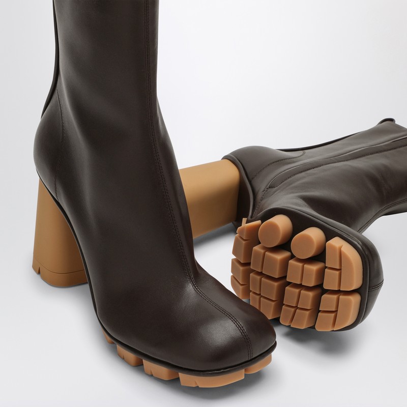 Bottega Veneta Shore 70 Nappa Leather Ankle Boots In Brown