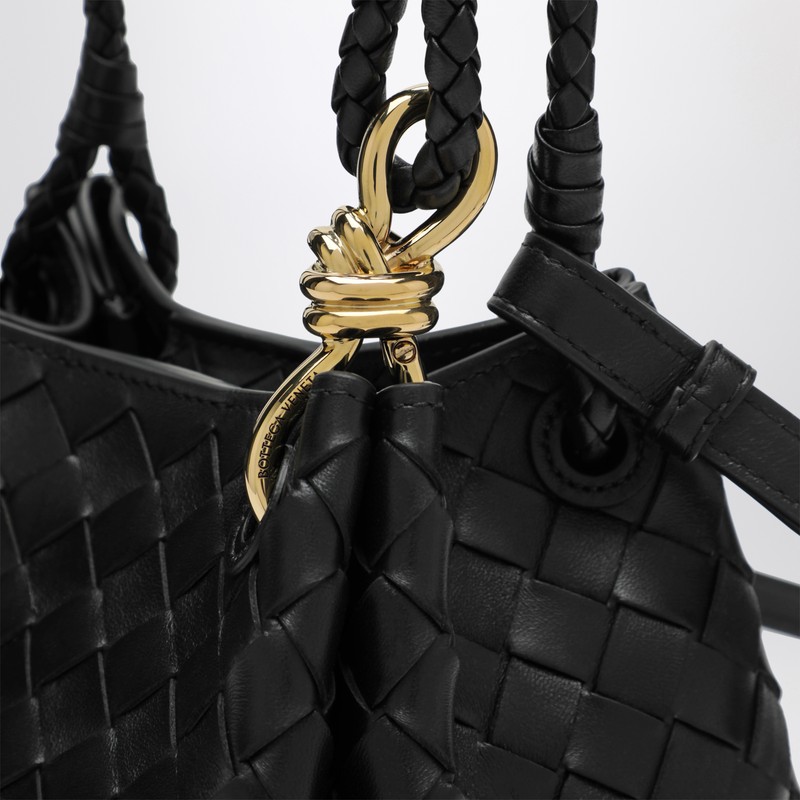 Bottega Veneta Small Black Parachute Bag In Black