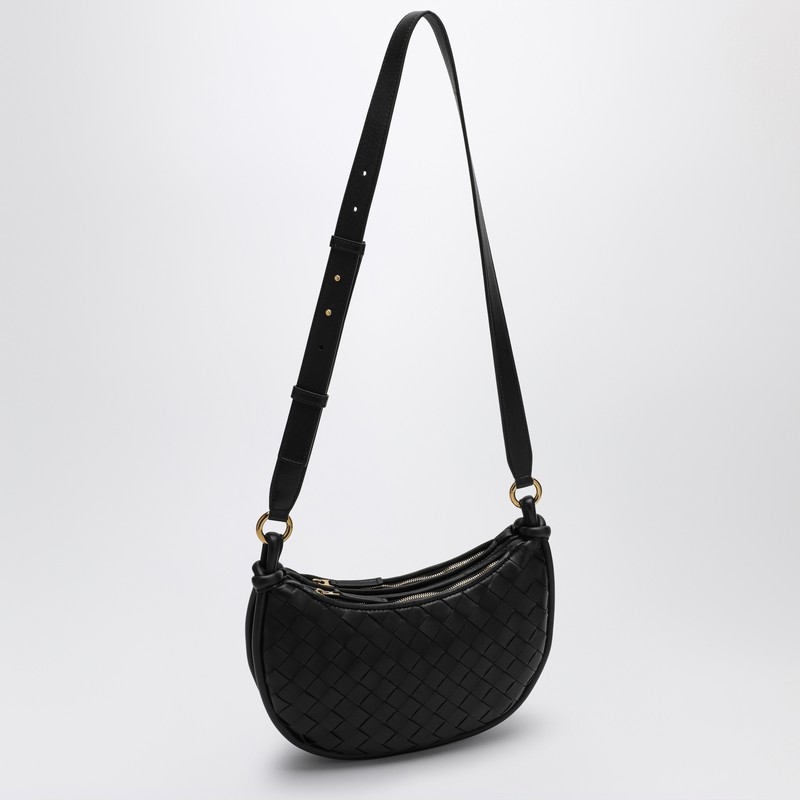 Bottega Veneta Black Leather Gemelli Messenger Bag In Black