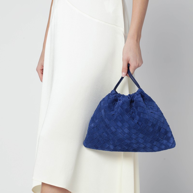 Bottega Veneta Royal Blue Suede Intrecciato Dustbag In Blue