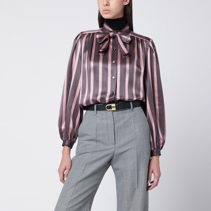 Striped Crepe de Chine shirt