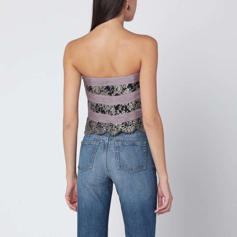 Valentino Mauve Chiffon Silk Top In Gray