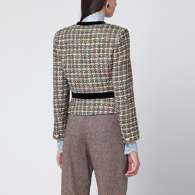 Valentino Garavani Multicolored Patterned Wool-blend Jacket In Multi