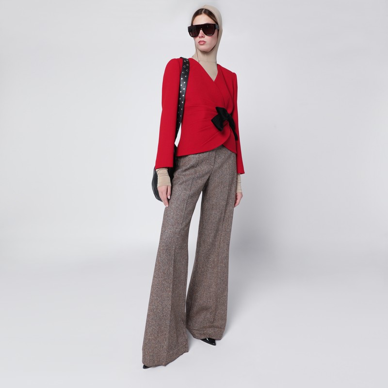 Valentino Red Wool Jacket With Bow In Red