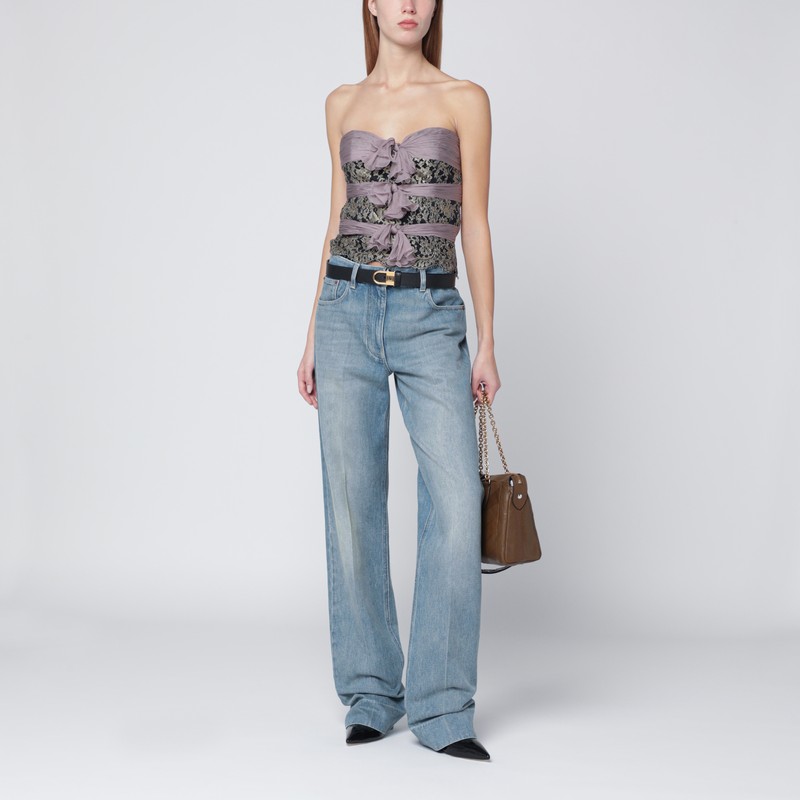 Valentino Light Blue Washed-effect Jeans In Blue