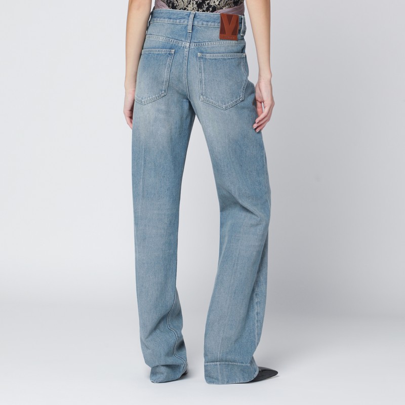 Valentino Light Blue Washed-effect Jeans In Blue