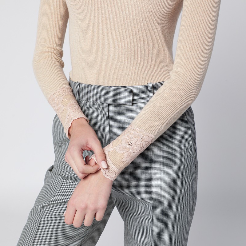 Valentino Alabaster Cashmere Sweater In Neutral