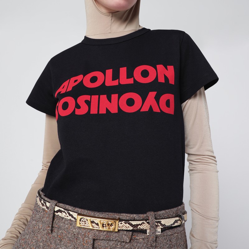 Valentino Apollon Dionysos Graphic Print Crew Neck T-shirt In Black