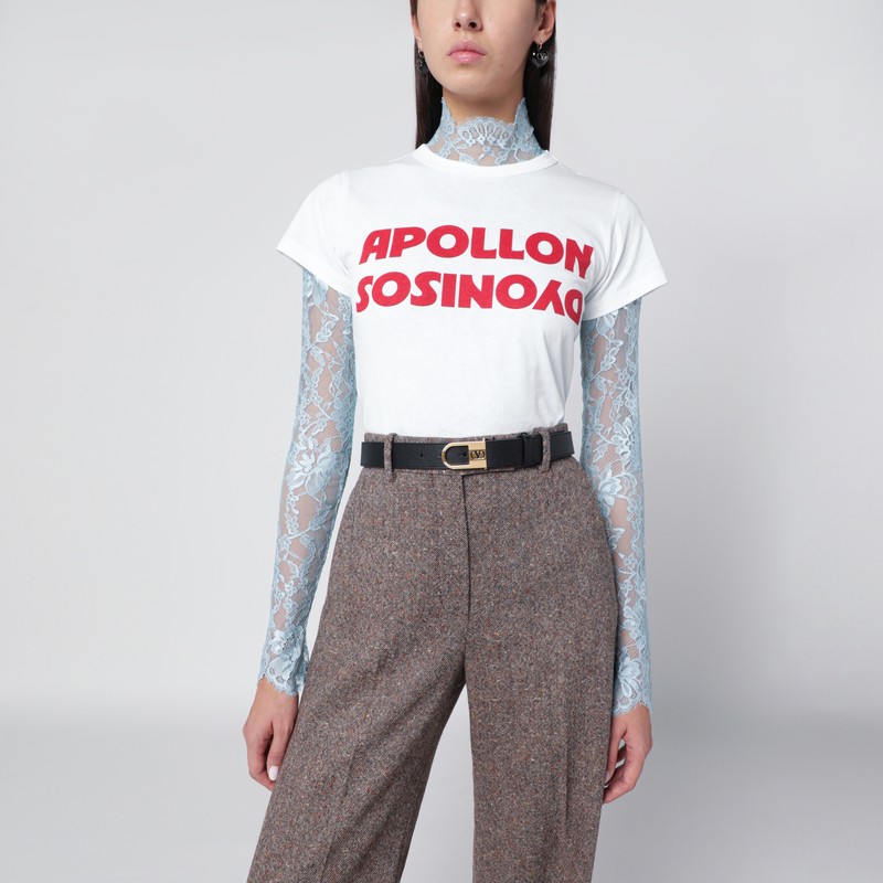 White T-shirt with Apollon/Dionysus print