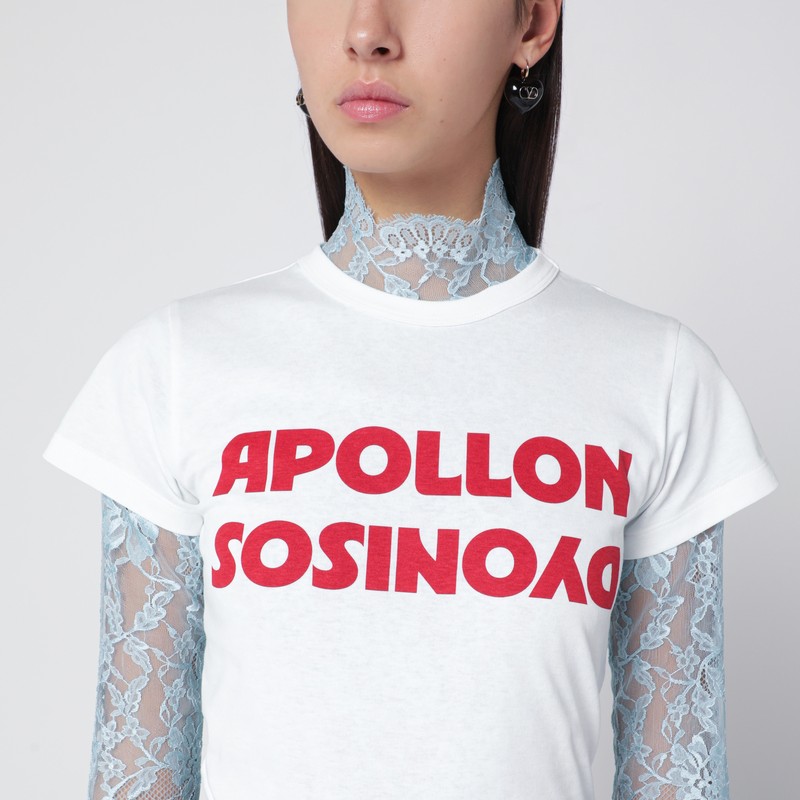 Valentino White T-shirt With Apollon/dionysus Print In Multi