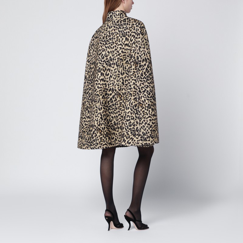 Valentino Animal-print Wool Cape In Multi