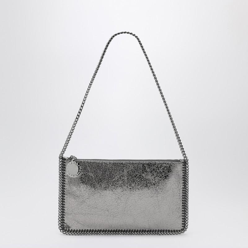 Falabella Grey Metallic Clutch Shoulder Bag