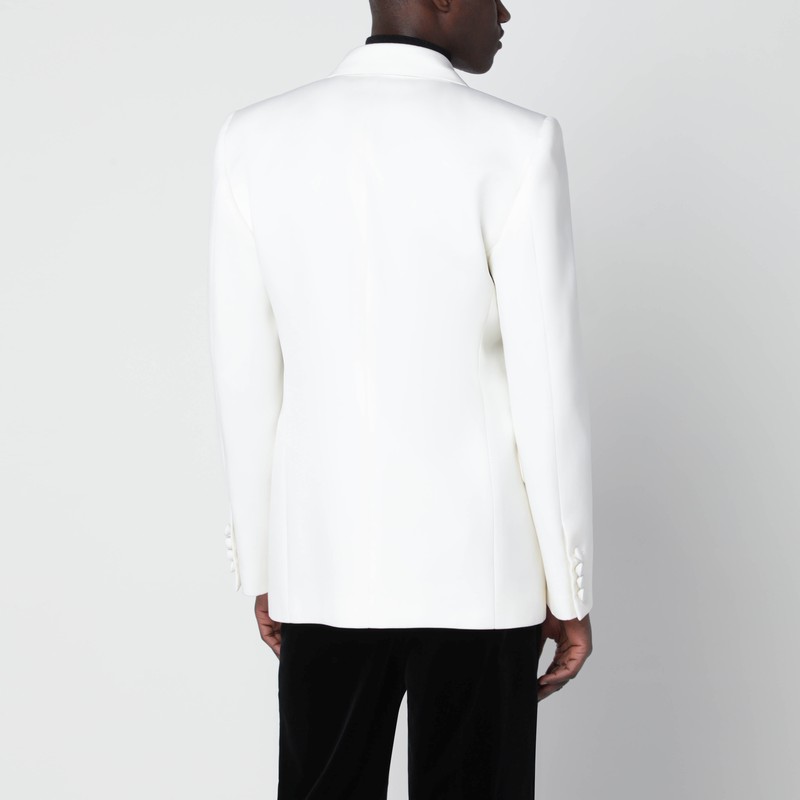 Valentino Garavani Milk-colored Double-breasted Jacket In In White