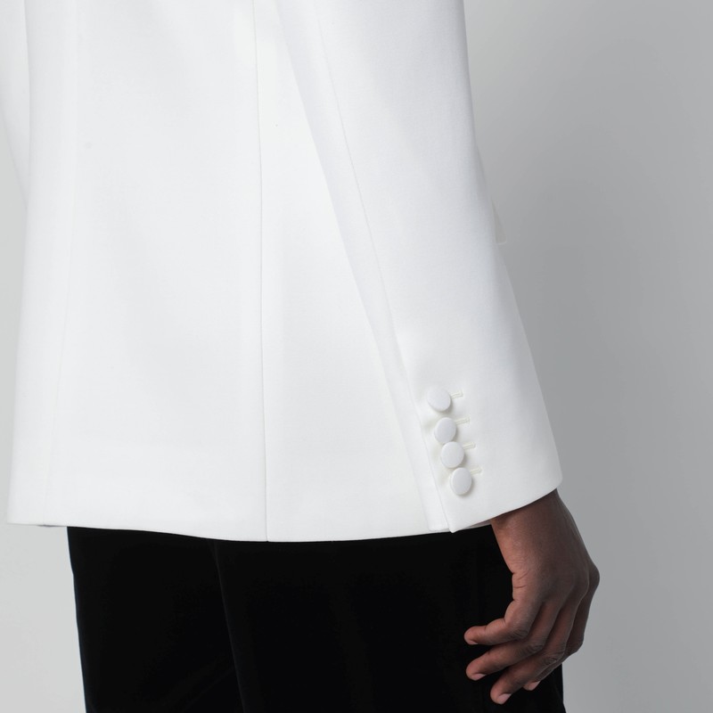 Valentino Garavani Milk-colored Double-breasted Jacket In In White